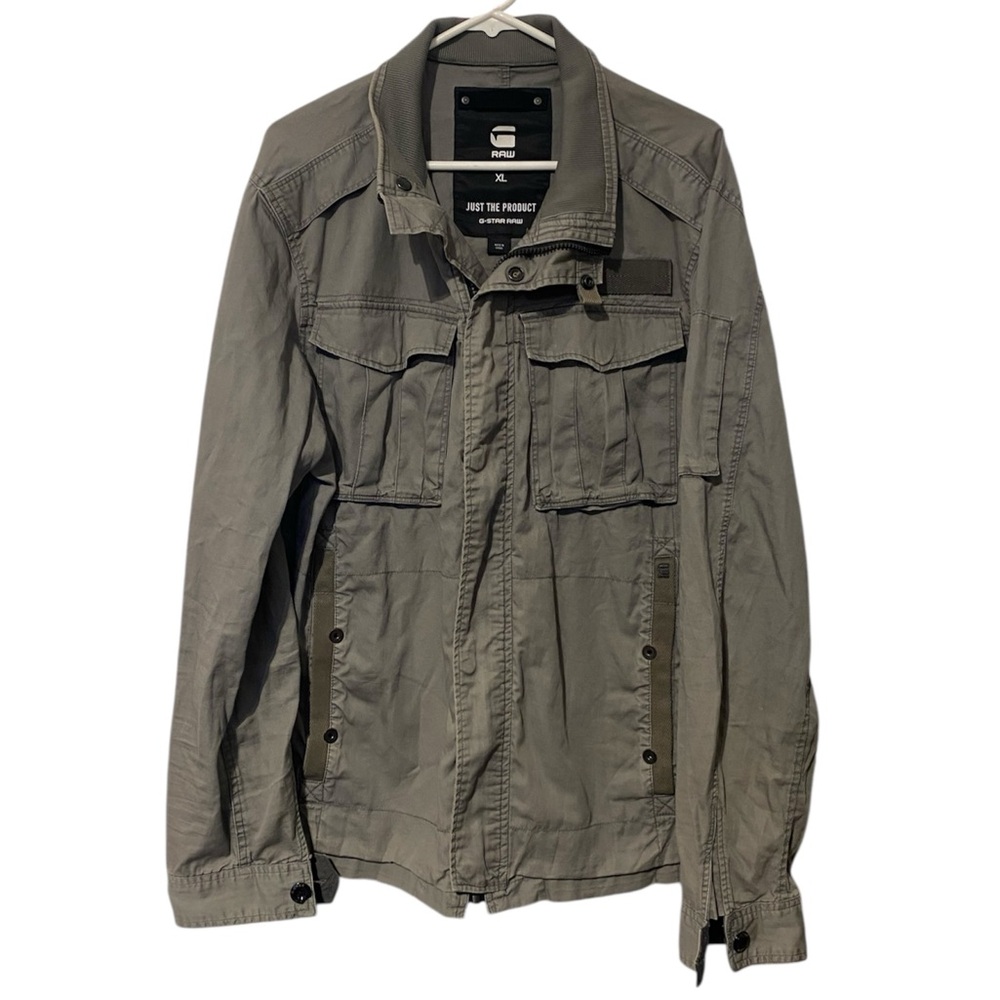 G-Star RAW Rovic SP Overshirt Gray Mens Size XL Millitary Utility Cargo EUC